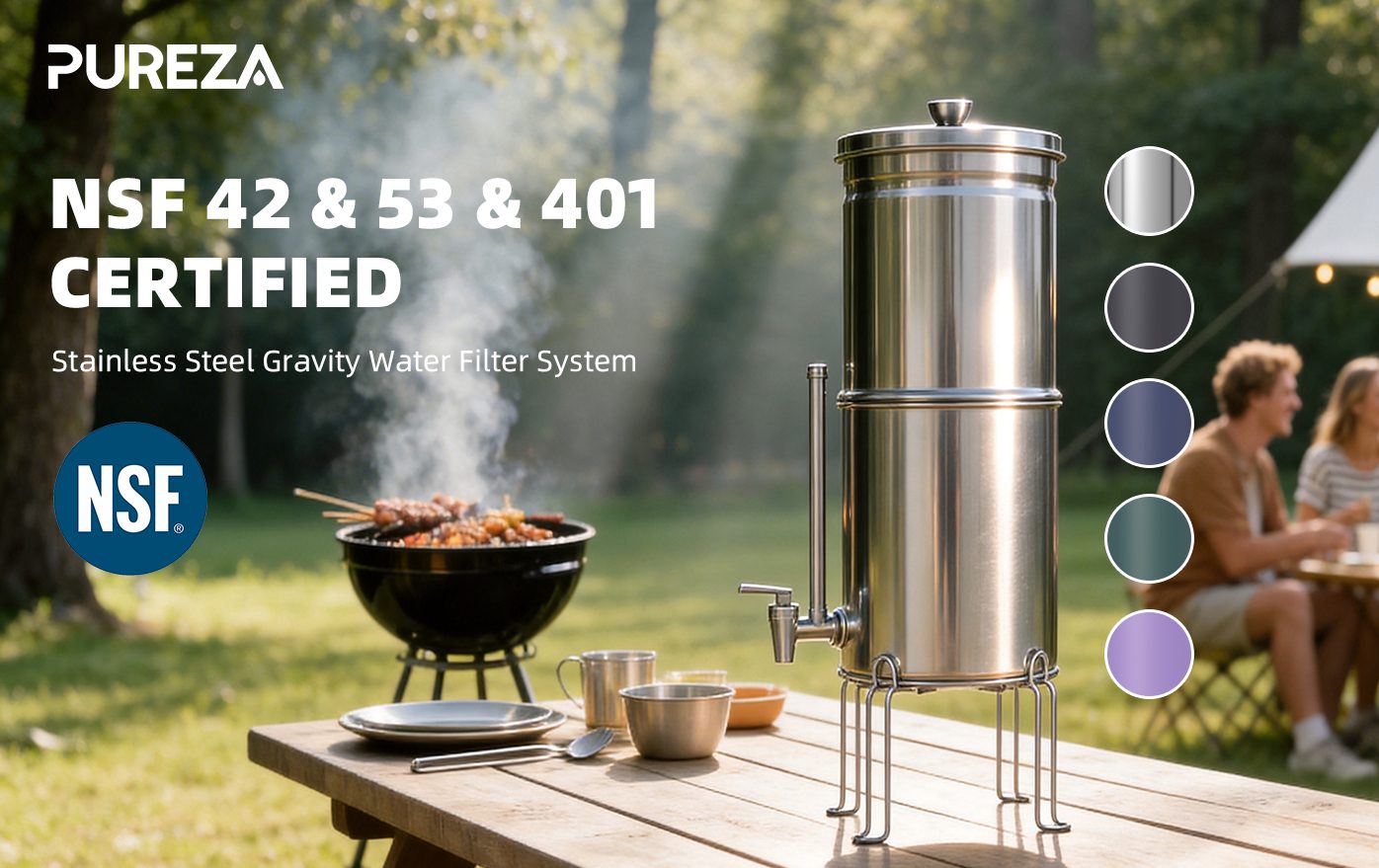 Stainless Steel Gravity Water Filter System