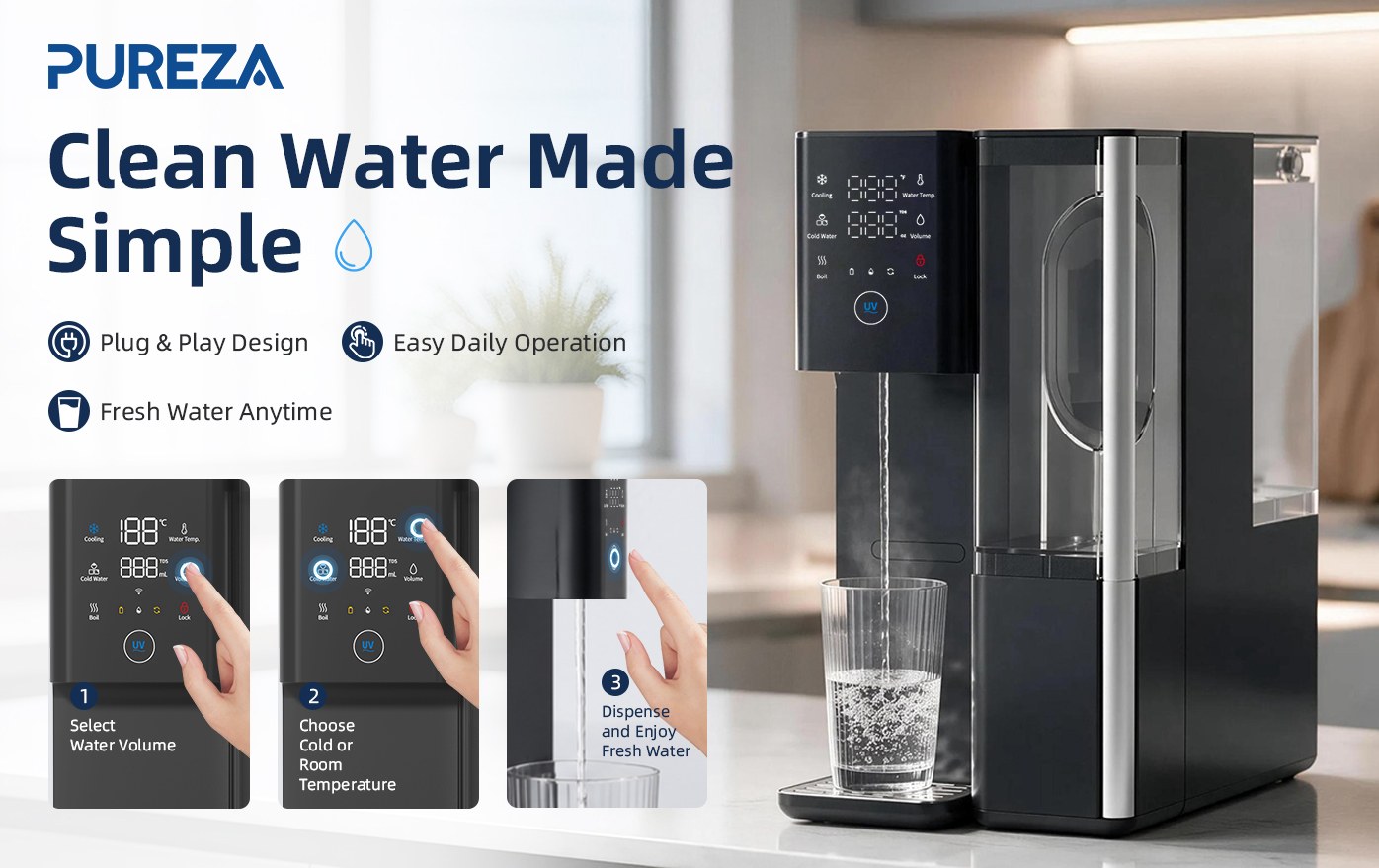 PU-T01 Countertop RO Water Dispenser
