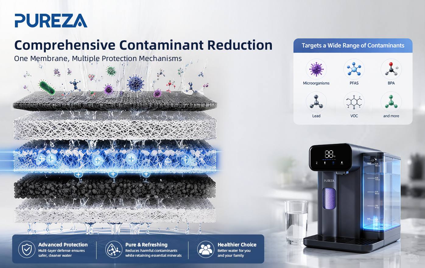 PU-T02 Countertop Cold Water Dispenser