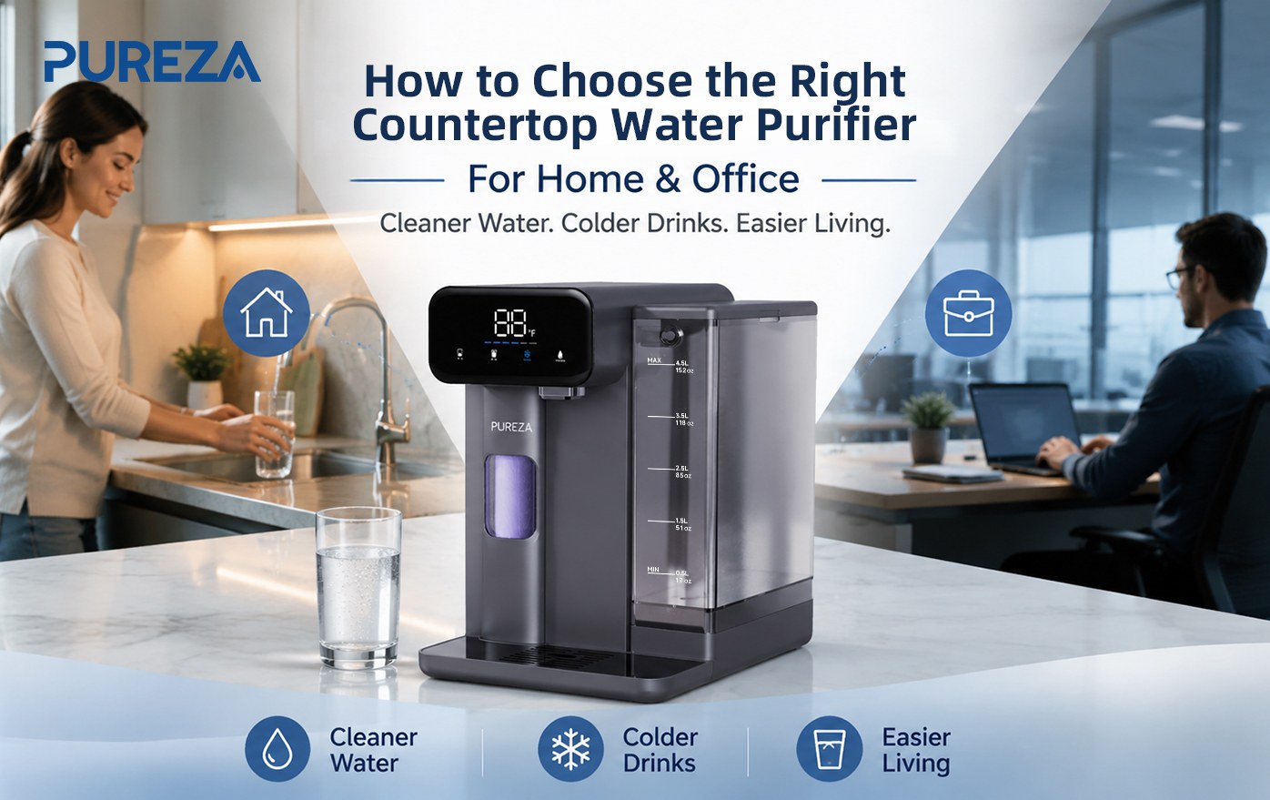 PU-T02 Countertop Cold Water Dispenser