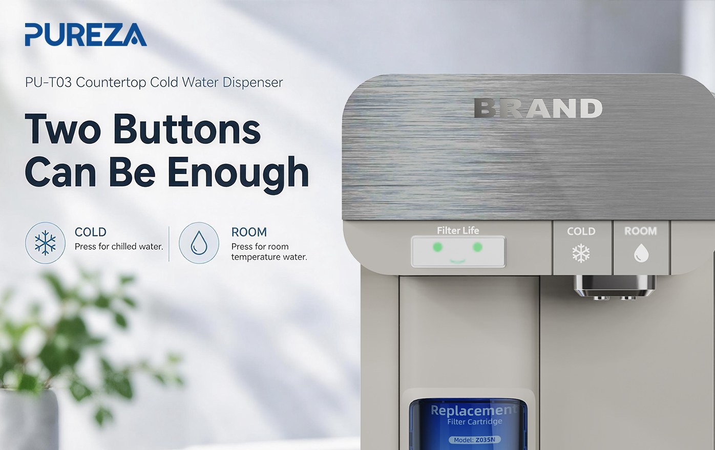 PU-T03 Countertop Cold Water Dispenser