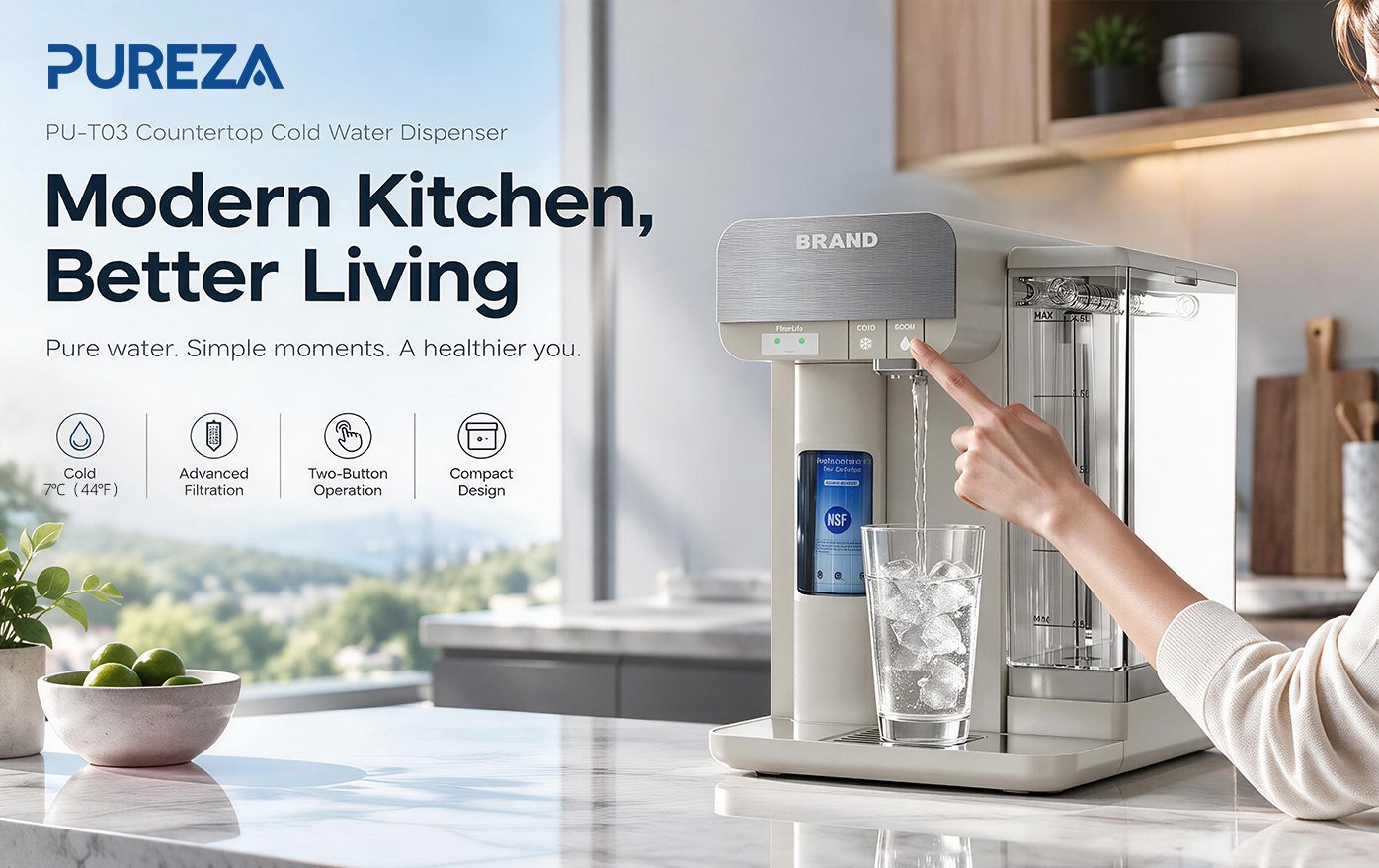 PU-T03 Countertop Cold Water Dispenser